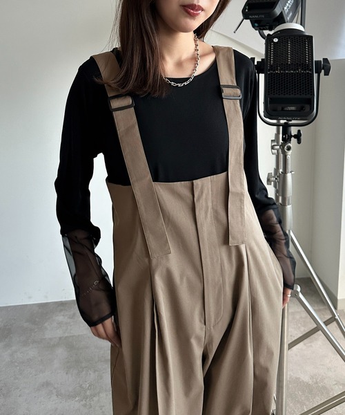 セール】サスペンダー付きハイウエストサロペット【ZOZOTOWN限定