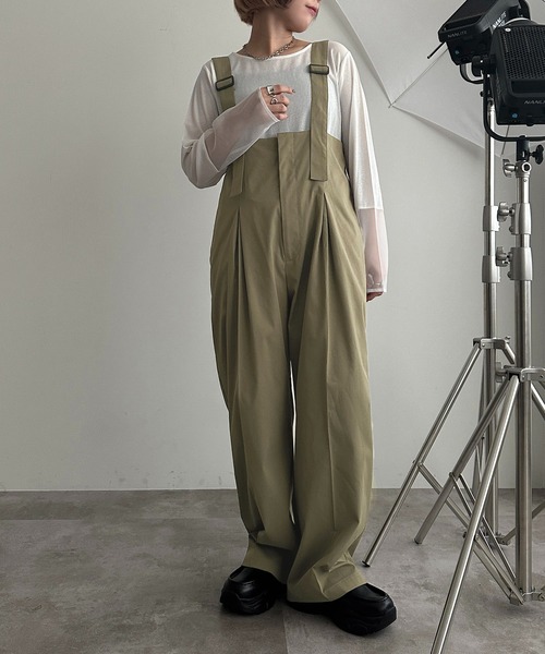 セール】サスペンダー付きハイウエストサロペット【ZOZOTOWN限定