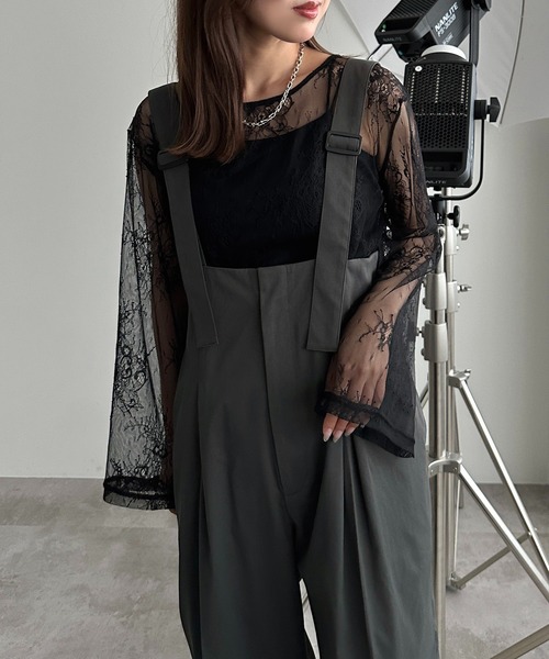 apres jour mignon(アプレジュールミニョン)の「サスペンダー付きハイウエストサロペット【ZOZOTOWN限定アイテム】(サロペット/オーバーオール・レディース・チャコールグレー/ブラウン系その他/カーキ/ブラック・SMALL/MEDIUM/X-LARGE)」の11枚目の写真