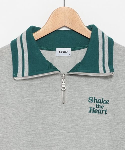 LOVETOXIC（ラブトキシック）の「【LTXC】ハーフZIP長袖SETUP（ワンピース・キッズ・ブラック/オフホワイト/トップグレー・S/L/M）」の6枚目の写真