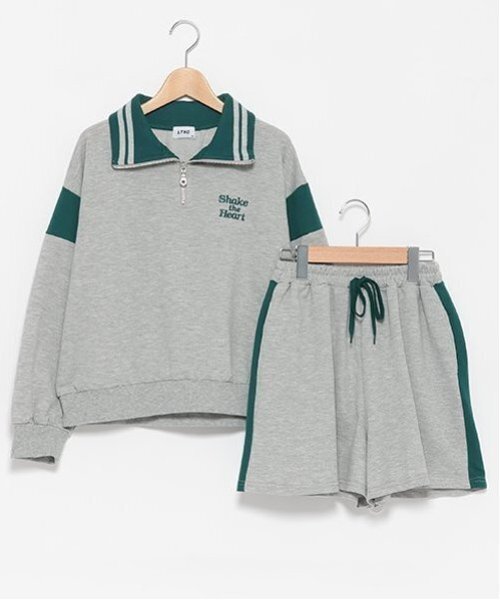 タイムセール❗️☆海外ウェアLucky in Love セットアップ　US-XS セール】【LTXC】ハーフZIP長袖SETUP（ワンピース）｜LOVETOXIC