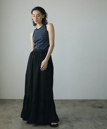 anuke アンヌーク Tiered Tuck Skirt ブラック 36 anuke（アンヌーク）の「Tiered Tuck Skirt（スカート）」 - WEAR