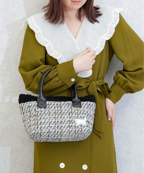 【PAUL & JOE ACCESSOIRES /ポール アンド ジョー アクセソワ 】 ツイード・ジプシー ミニトートバッグ（トートバッグ）｜PAUL & JOE ACCESSOIRES（ポールアンドジョーアクセソワ）トートバッグ