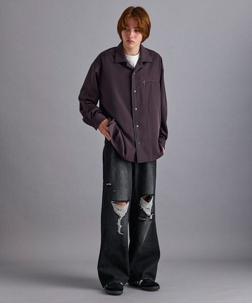 JUNRED（ジュンレッド）の「ダメージデニムパンツ（デニムパンツ・メンズ・ダークブラウン/ブラック/ネイビー・S/M/L）」の8枚目の写真