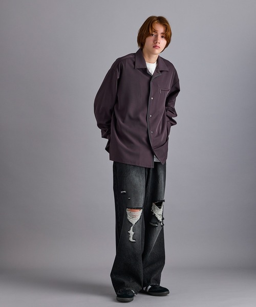 JUNRED（ジュンレッド）の「ダメージデニムパンツ（デニムパンツ・メンズ・ダークブラウン/ブラック/ネイビー・S/M/L）」の9枚目の写真