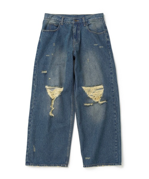 JUNRED（ジュンレッド）の「ダメージデニムパンツ（デニムパンツ・メンズ・ダークブラウン/ブラック/ネイビー・S/M/L）」の14枚目の写真