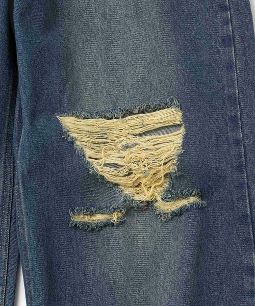 JUNRED（ジュンレッド）の「ダメージデニムパンツ（デニムパンツ・メンズ・ダークブラウン/ブラック/ネイビー・S/M/L）」の20枚目の写真