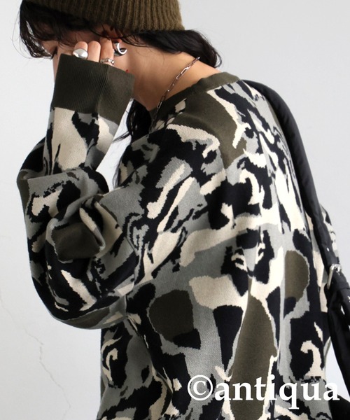 迷彩柄ニット（ニット/セーター）｜antiqua（アンティカ）の