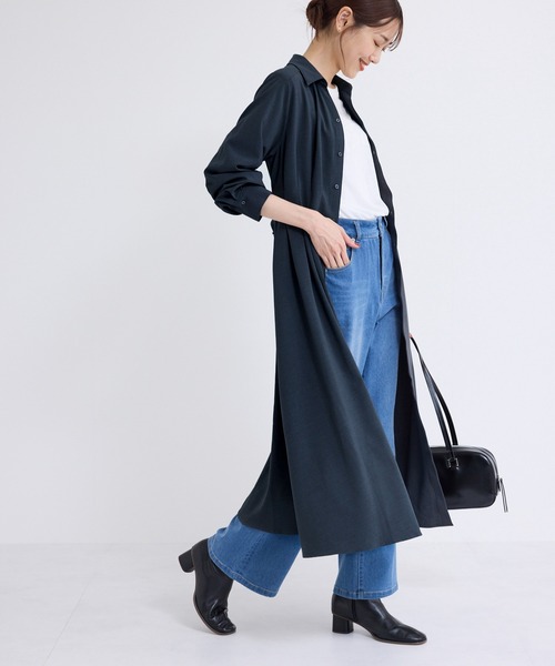 ROPE' PICNIC(ロペピクニック)の「【3サイズ展開】シャツコンシャス長袖ワンピース(シャツワンピース・レディース・チャコールグレー/ネイビー・36/38/40)」の8枚目の写真