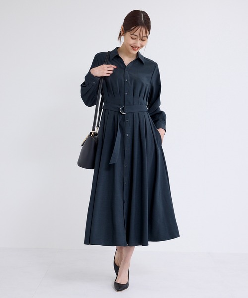 ROPE' PICNIC(ロペピクニック)の「【3サイズ展開】シャツコンシャス長袖ワンピース(シャツワンピース・レディース・チャコールグレー/ネイビー・36/38/40)」の10枚目の写真