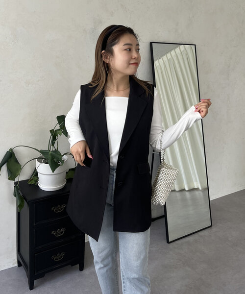 prose verse(プロズヴェール)の「【MOMO】スクエアネックロンT(Tシャツ/カットソー・レディース・ブラック/オフホワイト・LARGE/MEDIUM)」の13枚目の写真