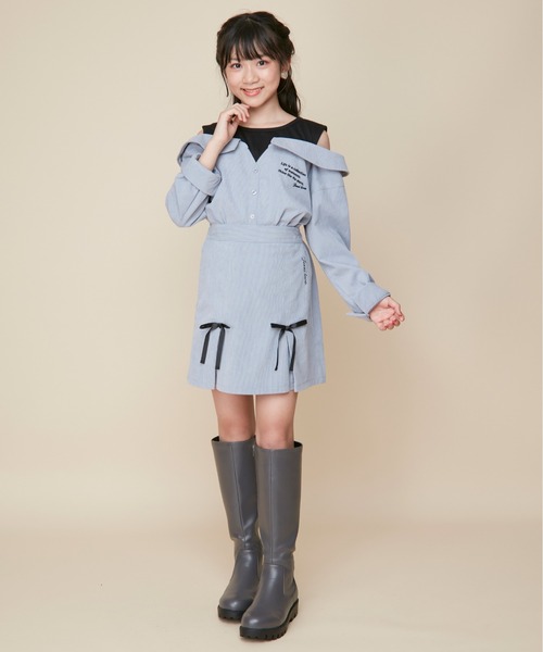 JENNI（ジェニィ）の「ボリュームソールロングブーツ（ブーツ・キッズ・ブラック/グレー/オフホワイト・24cm/23cm/22cm/21cm/20cm）」の4枚目の写真
