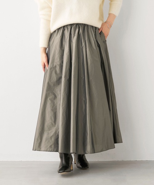 MICA&DEAL（マイカ＆ディール）の「タックメモリースカート（スカート・レディース・イエロー/オリーブ/ブラック・FREE）」の2枚目の写真