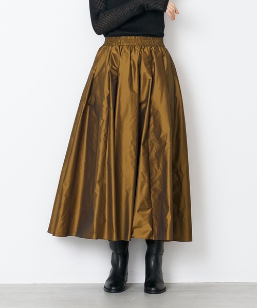 MICA&DEAL（マイカ＆ディール）の「タックメモリースカート（スカート・レディース・イエロー/オリーブ/ブラック・FREE）」の3枚目の写真