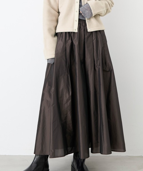 MICA&DEAL（マイカ＆ディール）の「タックメモリースカート（スカート・レディース・イエロー/オリーブ/ブラック・FREE）」の8枚目の写真