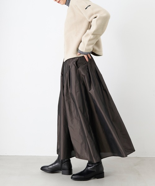 MICA&DEAL（マイカ＆ディール）の「タックメモリースカート（スカート・レディース・イエロー/オリーブ/ブラック・FREE）」の10枚目の写真