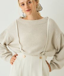 Rouge vif | ラクーン混パフスリーブニットプルオーバー(ニット/セーター)