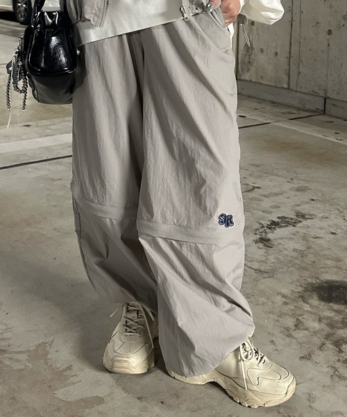 shury ナイロンカーゴパンツ Y-3 (ワイスリー) クリンクルナイロン ウエストコード カーゴ