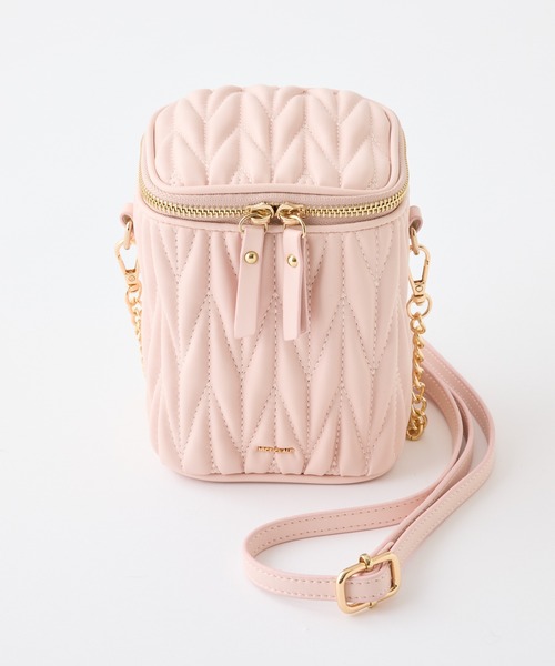 one after another NICE CLAUP（ワンアフターアナザーナイスクラップ）の「シャーリングミニバニティバッグ（ショルダーバッグ・レディース・ピンク/ブラック/アイボリー・FREE）」の5枚目の写真