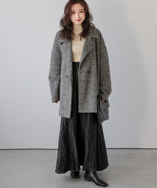 La-gemme(ラジェム)の「シャイニーワッシャーロングスカート(スカート・レディース・シルバー/ブラック/ブロンズ・フリー)」の4枚目の写真