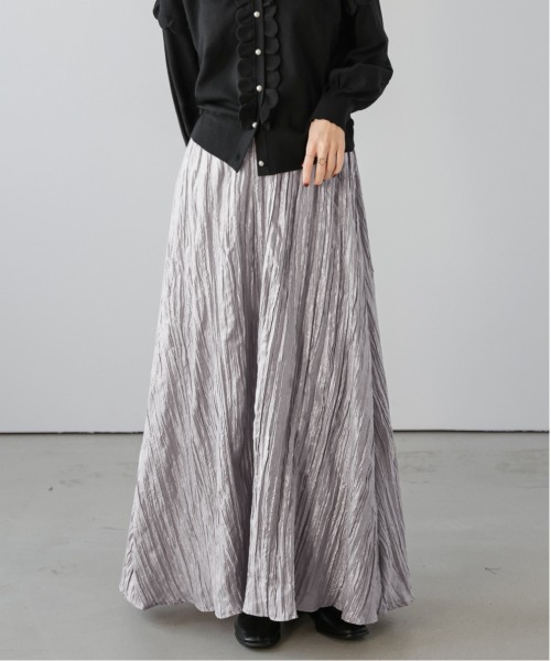 La-gemme(ラジェム)の「シャイニーワッシャーロングスカート(スカート・レディース・シルバー/ブラック/ブロンズ・フリー)」の9枚目の写真