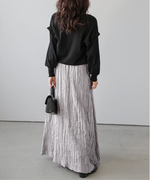 La-gemme(ラジェム)の「シャイニーワッシャーロングスカート(スカート・レディース・シルバー/ブラック/ブロンズ・フリー)」の11枚目の写真