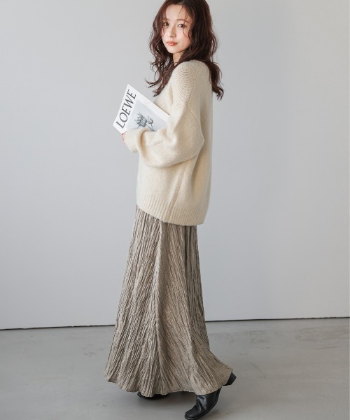 La-gemme(ラジェム)の「シャイニーワッシャーロングスカート(スカート・レディース・シルバー/ブラック/ブロンズ・フリー)」の15枚目の写真