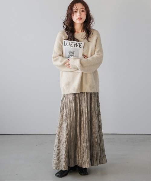 La-gemme(ラジェム)の「シャイニーワッシャーロングスカート(スカート・レディース・シルバー/ブラック/ブロンズ・フリー)」の16枚目の写真