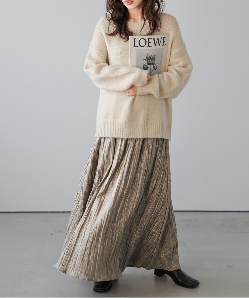 La-gemme(ラジェム)の「シャイニーワッシャーロングスカート(スカート・レディース・シルバー/ブラック/ブロンズ・フリー)」の17枚目の写真