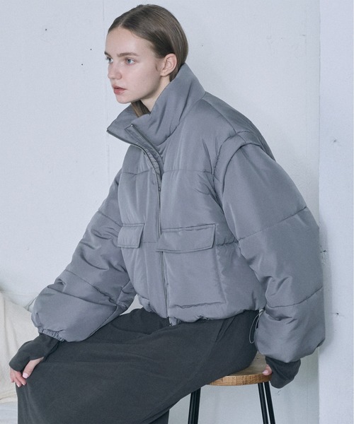 le ELMi（ルエルミ）の「2way padded volume jacket / vest / 2way