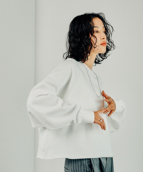 LEPSIM（レプシィム）の「ラグランリブプルオーバー　140539（Tシャツ/カットソー・レディース・ブラック/オフホワイト/レッド/ピンク/キナリ/エメラルドブルー/チャコールグレー・TALL/FREE）」の12枚目の写真