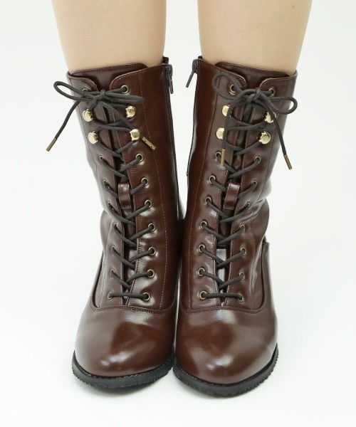 an another angelus(アンアナザーアンジェラス)の「レトロヒールレースアップブーツ/ananotherangelus(ブーツ・レディース・ブラウン/ブラック・L/M/S)」の20枚目の写真