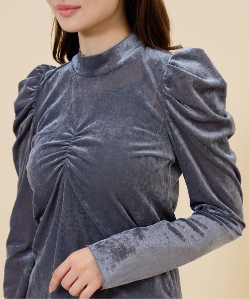 REDYAZEL（レディアゼル）の「ベロアチュールトップス（Tシャツ/カットソー・レディース・ピンク/グレー/オフホワイト/ホワイト・FREE）」の19枚目の写真