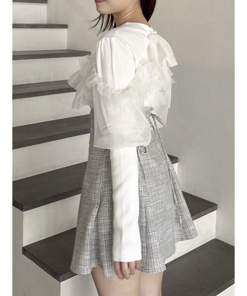 dazzlin（ダズリン）の「ティアードドッキングニットトップス（ニット/セーター・レディース・ブラック/グレー/オフホワイト・FREE）」の20枚目の写真