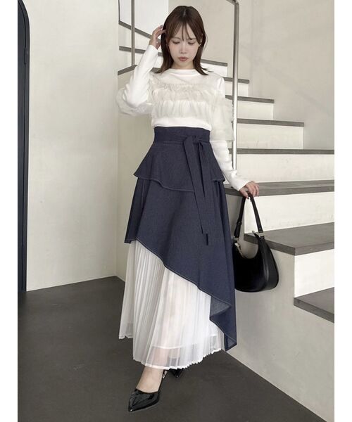 dazzlin（ダズリン）の「ティアードドッキングニットトップス（ニット/セーター・レディース・ブラック/グレー/オフホワイト・FREE）」の17枚目の写真