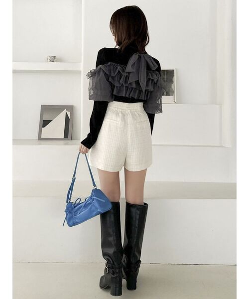 dazzlin（ダズリン）の「ティアードドッキングニットトップス（ニット/セーター・レディース・ブラック/グレー/オフホワイト・FREE）」の7枚目の写真