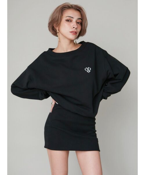 EVRIS（エヴリス）の「ワンポイントスウェットオフショルミニワンピース（ワンピース・レディース・ホワイト/ブラック/グレー・FREE）」の6枚目の写真