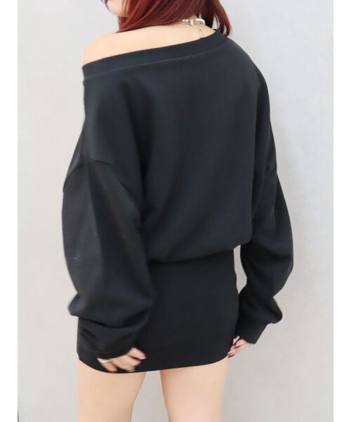 EVRIS（エヴリス）の「ワンポイントスウェットオフショルミニワンピース（ワンピース・レディース・ホワイト/ブラック/グレー・FREE）」の10枚目の写真