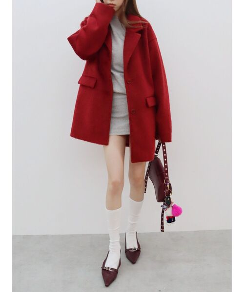 EVRIS（エヴリス）の「ワンポイントスウェットオフショルミニワンピース（ワンピース・レディース・ホワイト/ブラック/グレー・FREE）」の16枚目の写真