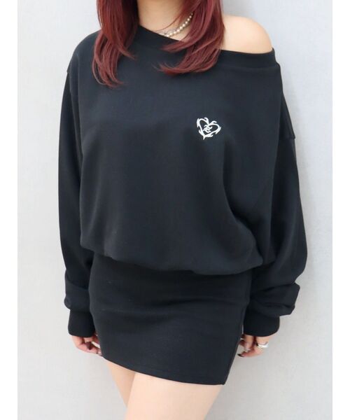 EVRIS（エヴリス）の「ワンポイントスウェットオフショルミニワンピース（ワンピース・レディース・ホワイト/ブラック/グレー・FREE）」の17枚目の写真