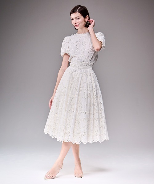 JENNE（ジェンヌ）の「ラグジュアリーコットンレーススカート（スカート・レディース・ホワイト/ブラック・SMALL/MEDIUM/LARGE）」の3枚目の写真