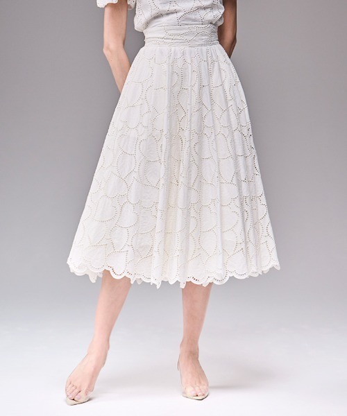 JENNE（ジェンヌ）の「ラグジュアリーコットンレーススカート（スカート・レディース・ホワイト/ブラック・SMALL/MEDIUM/LARGE）」の8枚目の写真