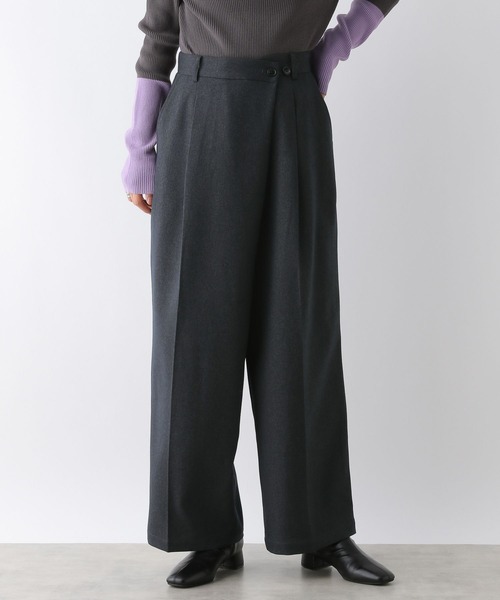 LEPSIM（レプシィム）の「ストレッチウールライクラップパンツ　147610（その他パンツ・レディース・アイボリー/グレー・FREE）」の2枚目の写真