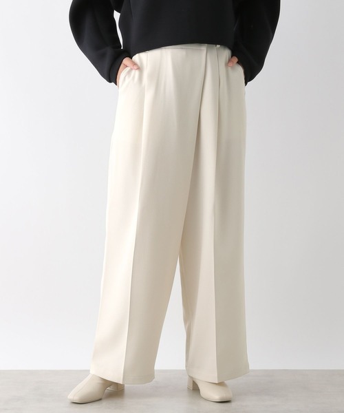 LEPSIM（レプシィム）の「ストレッチウールライクラップパンツ　147610（その他パンツ・レディース・アイボリー/グレー・FREE）」の3枚目の写真