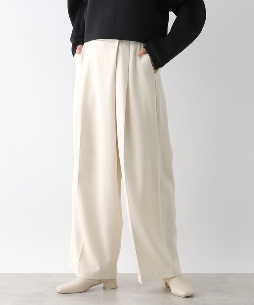 LEPSIM（レプシィム）の「ストレッチウールライクラップパンツ　147610（その他パンツ・レディース・アイボリー/グレー・FREE）」の4枚目の写真