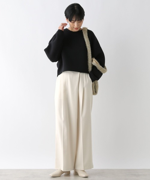 LEPSIM（レプシィム）の「ストレッチウールライクラップパンツ　147610（その他パンツ・レディース・アイボリー/グレー・FREE）」の7枚目の写真