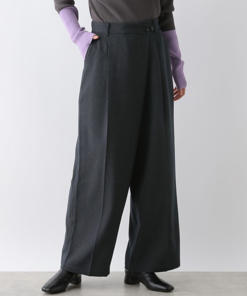 LEPSIM（レプシィム）の「ストレッチウールライクラップパンツ　147610（その他パンツ・レディース・アイボリー/グレー・FREE）」の9枚目の写真