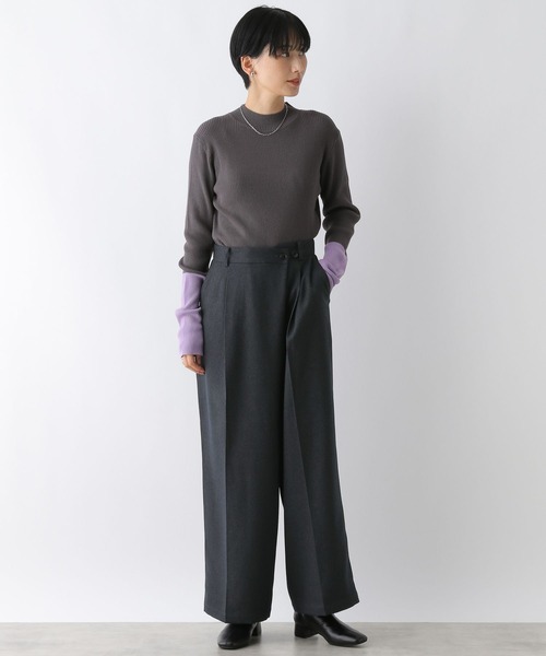 LEPSIM（レプシィム）の「ストレッチウールライクラップパンツ　147610（その他パンツ・レディース・アイボリー/グレー・FREE）」の13枚目の写真