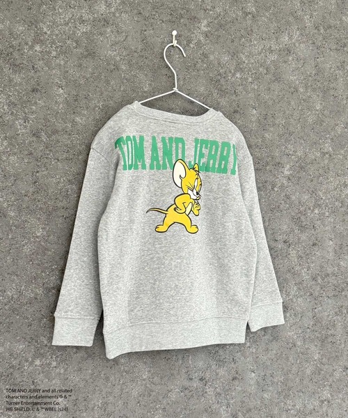 Tom&Jerry(トムアンドジェリー)の「TOM&JERRY トム&ジェリー 綿タッチ 裏起毛 ピリング加工 バックプリント BIG トレーナー(スウェット・キッズ・杢グレー/グレー系/アイボリー系/ブラック/グレー系2/グレー系3/グレー系1/ベージュ系/アイボリー系1/グリーン/グリーン系/ブラック系/チャコール/ベージュ/オートミール/ネイビー・110cm/120cm/130cm/140cm/150cm/160cm)」の7枚目の写真