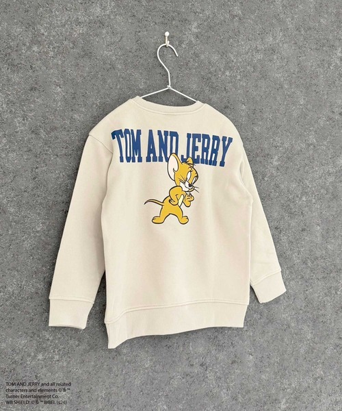 Tom&Jerry(トムアンドジェリー)の「TOM&JERRY トム&ジェリー 綿タッチ 裏起毛 ピリング加工 バックプリント BIG トレーナー(スウェット・キッズ・杢グレー/グレー系/アイボリー系/ブラック/グレー系2/グレー系3/グレー系1/ベージュ系/アイボリー系1/グリーン/グリーン系/ブラック系/チャコール/ベージュ/オートミール/ネイビー・110cm/120cm/130cm/140cm/150cm/160cm)」の12枚目の写真